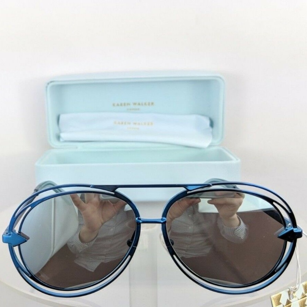 KAREN WALKER Jacques Navy Aviator Sunglasses - Picture 2 of 8